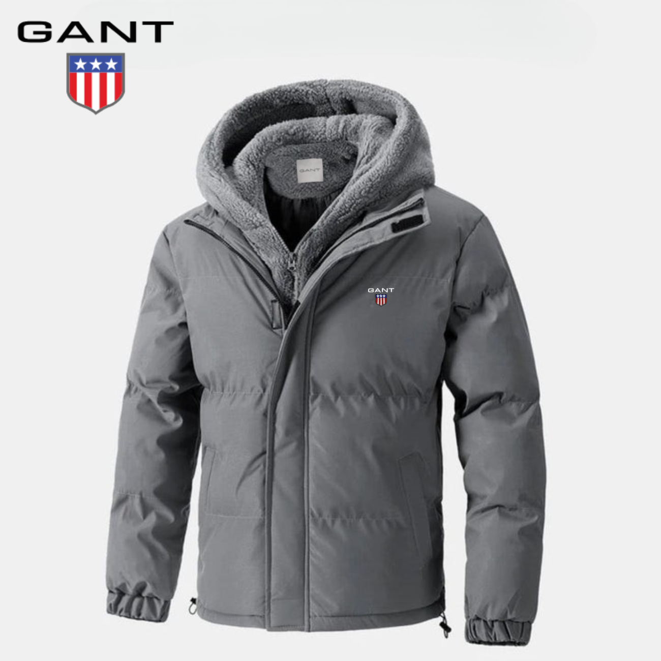 Vadderad vinterjacka med fleecehuva || REA