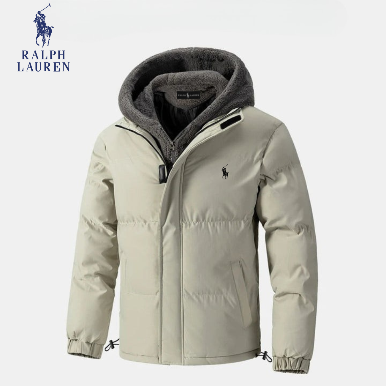 Vadderad vinterjacka med fleecehuva || REA