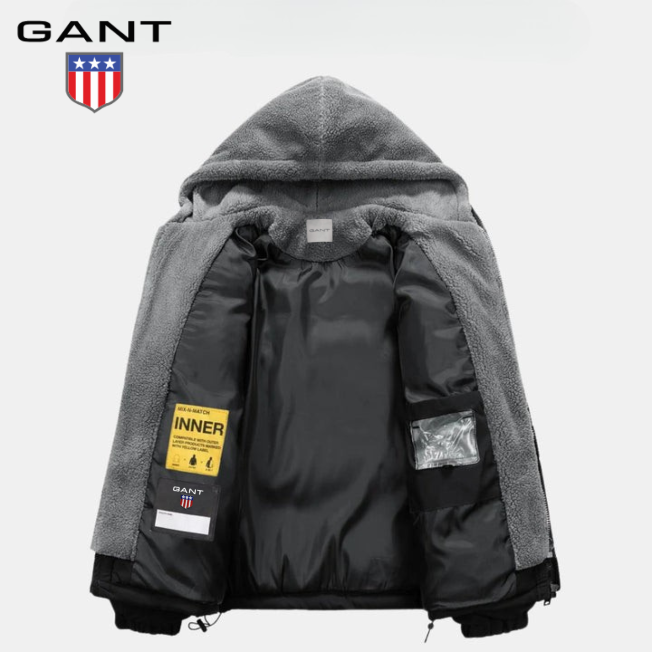 Vadderad vinterjacka med fleecehuva || REA