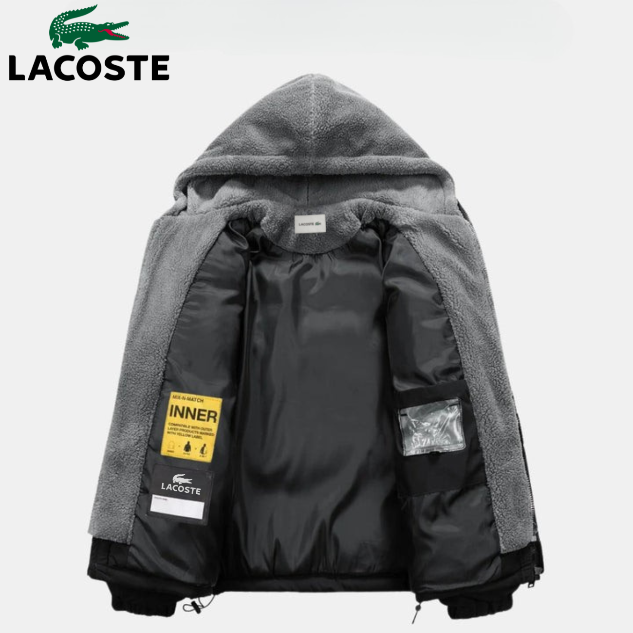 Vadderad vinterjacka med fleecehuva || REA