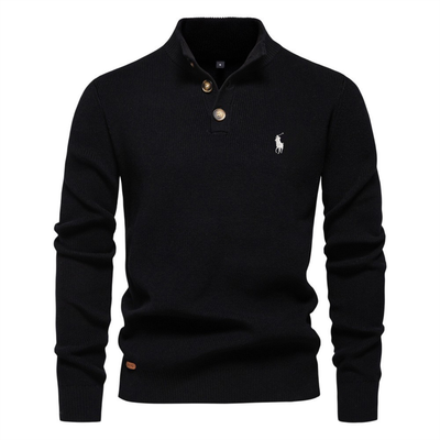 Premium Knit Henley Sweater - Rea